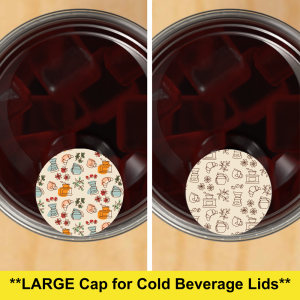 Cafe & Retro Mix Circle - LARGE Cap - 1.5 inch