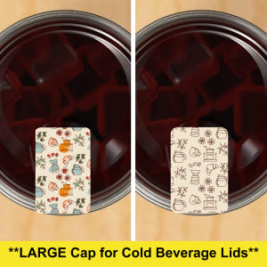 Cafe & Retro Mix Rectangle - LARGE Cap -1.5 x 1 inch